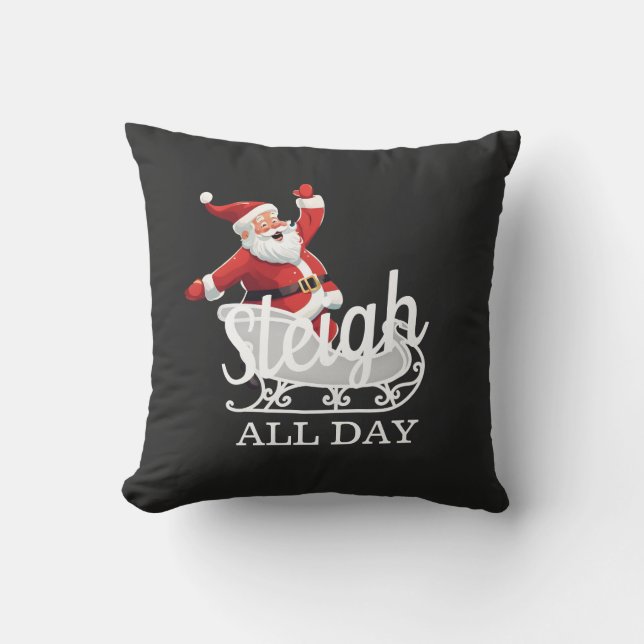 Coussin Travail de Noël Toute la Journée (Recto)