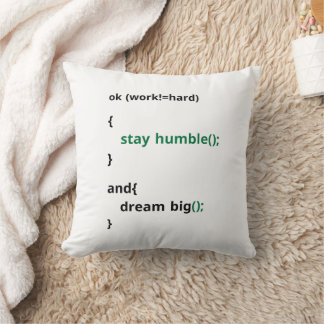 Coussin Travailler dur, rester humble, rêver Grande Motiva