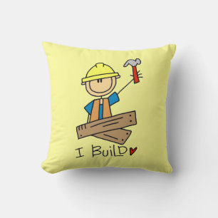 Coussin Travailleur du bâtiment I Construis des T-shirts e