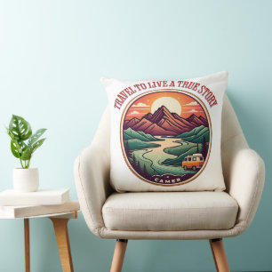 Coussin Travel Real Story Tee — Pas de faux badge de voyag