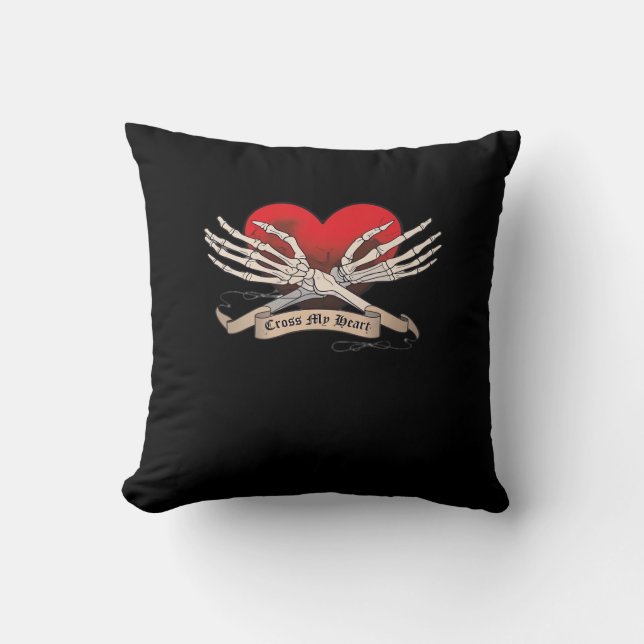 Coussin Traverser Mon Coeur (Espoir De Mourir) - Squelette (Recto)