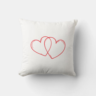 Coussin Traversin avec des coeurs
