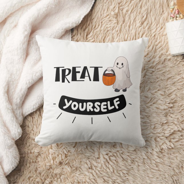Coussin « Treat Yourself » Thème Halloween avec Fa (Couverture)