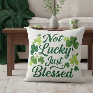 Coussin Trèfle Bénit Pas Carreaux Vert Chanceux