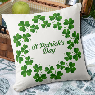 Coussin Trèfle vert de la Saint-Patrick