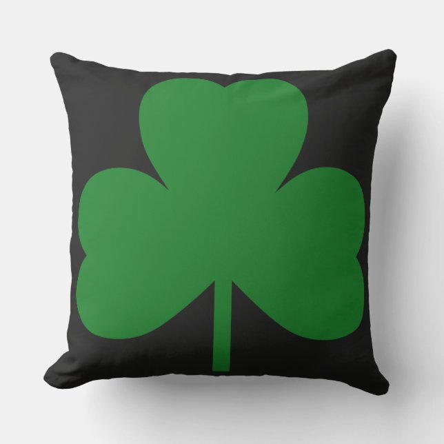 Coussin Trèfle vert de shamrock (Recto)