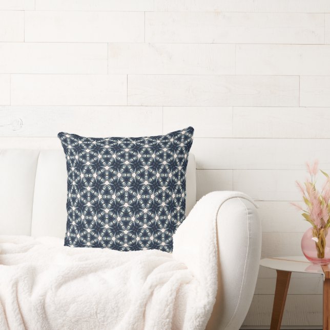 Coussin Treillis de fleur de neige indigo (Canapé)