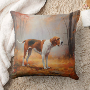 Coussin Trekking Walker Coonhound à l'automne Feuilles aut