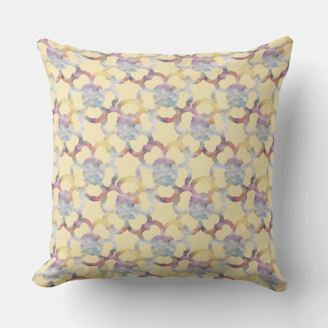 Coussin Trellis de marbre floral Sunshine (Recto)