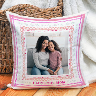 Coussin Trellis Fantaisiste, Points et Photos   Je t'aime 