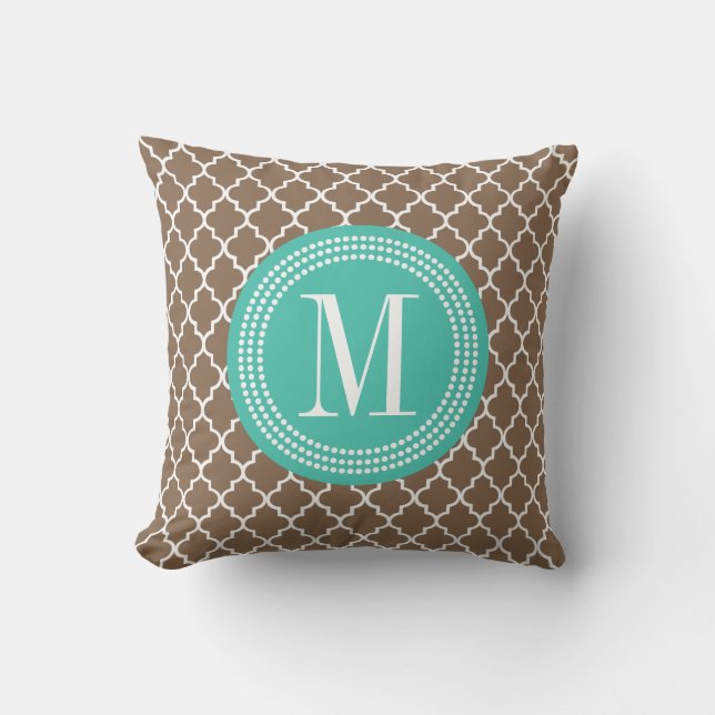 Coussin Trellis marocain Brown personnalisé (Recto)