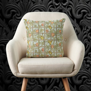 Coussin Trellis par William Morris, textile de jardin vint