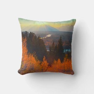 Coussin Trembles dorés au-dessus de la rivière Snake au co