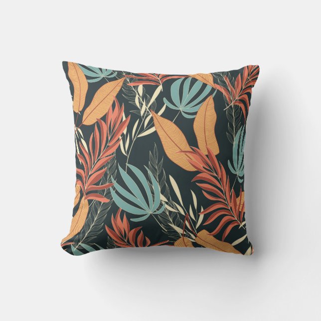 Coussin Trend seamless tropical pattern with bright yellow (Recto)