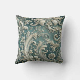 Coussin Trending Turquoise complexe Floral et Motif de tor