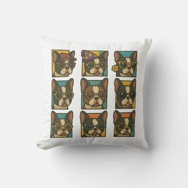 Coussin Trendsetters Boston Terrier (Recto)