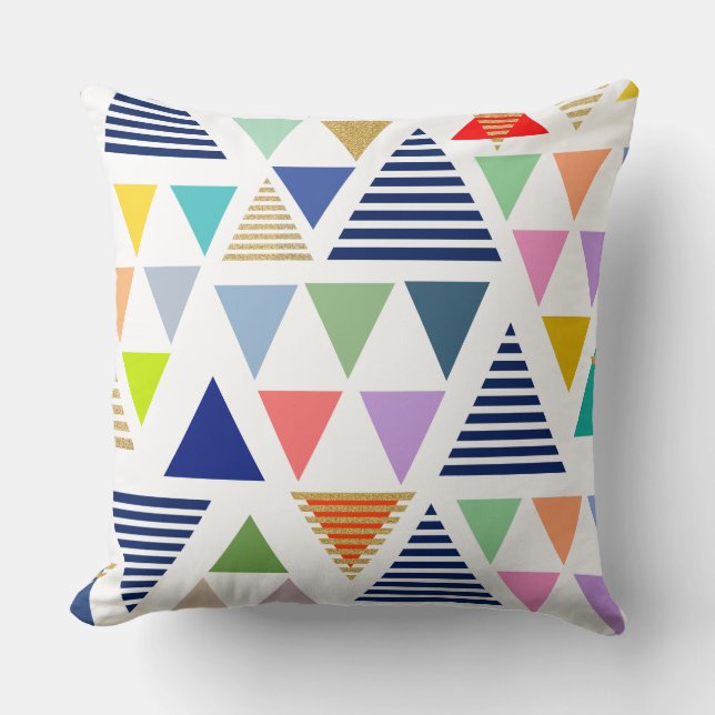 Coussin Trendy Abstrait coloré Triangles Motif (Recto)