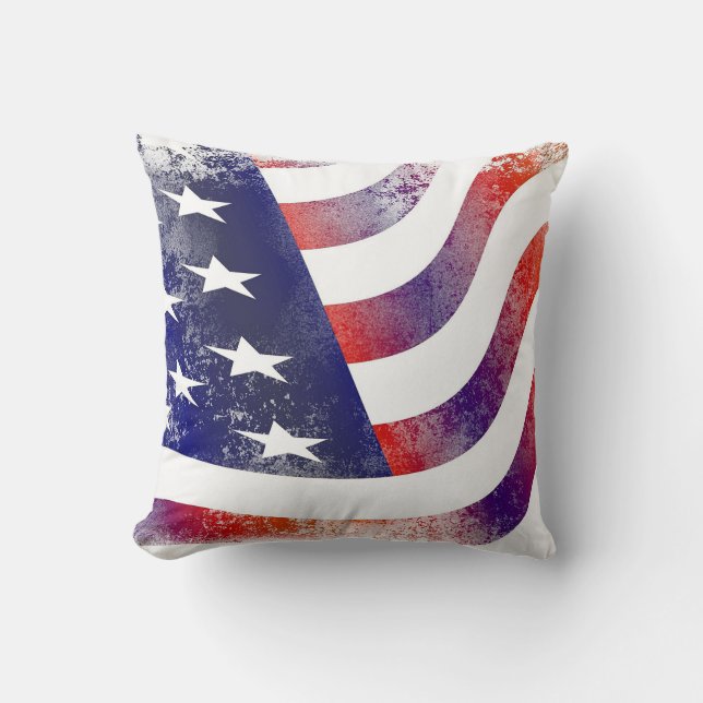 Coussin Trendy American Flag Throw Pillow (Recto)