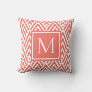 Coussin Trendy Coral Flèche Diamond Motif Avec Monogramme