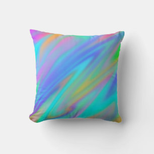 Coussin Trendy luxe vert bleu violet faux holographique
