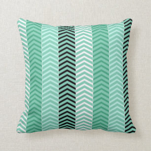 Coussin Trendy Mint Green Varieged Chevron Stripes