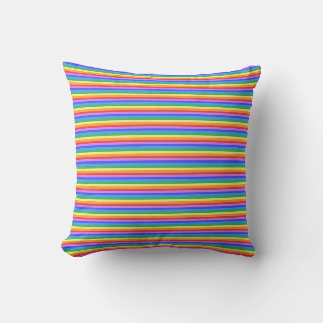 Coussin Trendy Multicolored Rainbow Stripes (Recto)