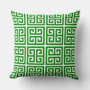 Coussin Trendy Tropical Green Key Motif grec