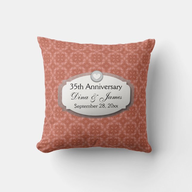 Coussin trente-cinquième Corail Z22 d'anniversaire de (Recto)