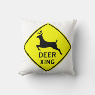 Coussin Très Amusant Panneau Classique de Passage de Cerf