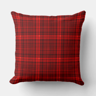 Coussin Très beau motif lumineux à damiers rouge col