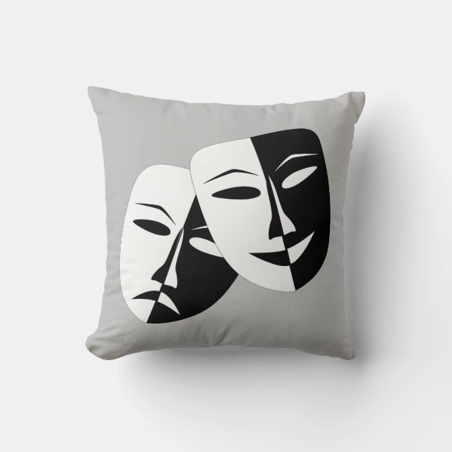 Coussin Très Cool Comédie et Tragédie Masques Théâtres (Recto)