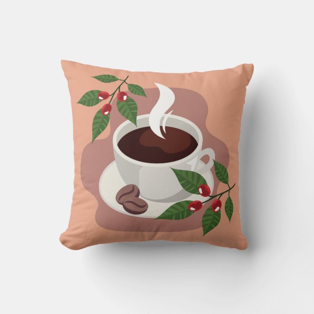 Coussin Très Cool et Mignon Café ou Java (Recto)
