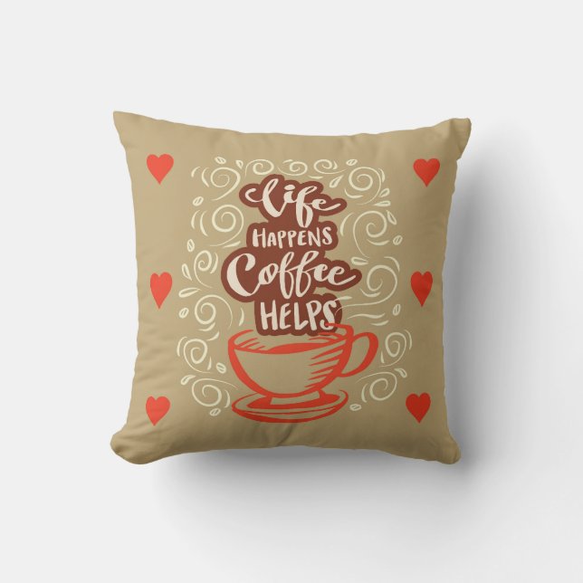 Coussin Très cool et mignon café ou java (Recto)