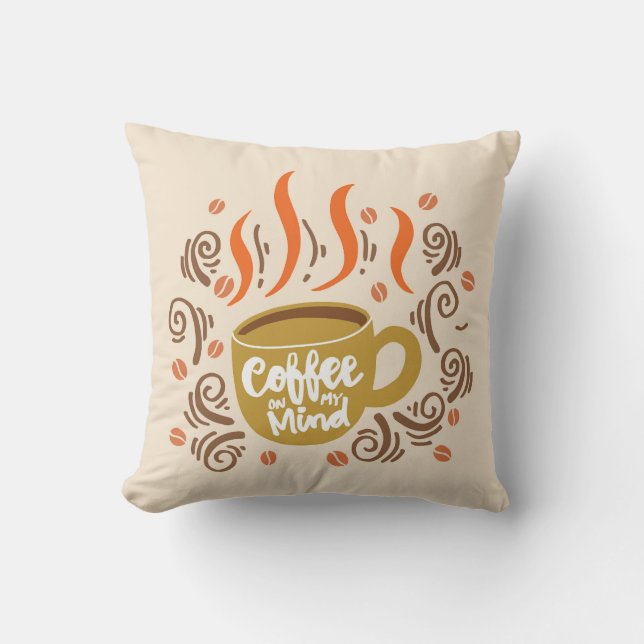 Coussin Très Cool et Mignon Café ou Java (Recto)