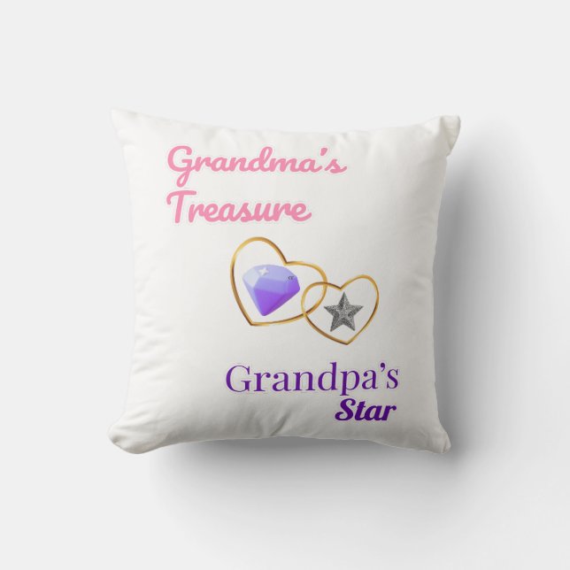 Coussin Trésor de grand-mère, étoile de grand-père (Recto)