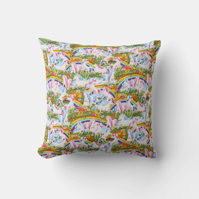 Coussin Trésors intemporels Rainbows et Unicorns (Recto)