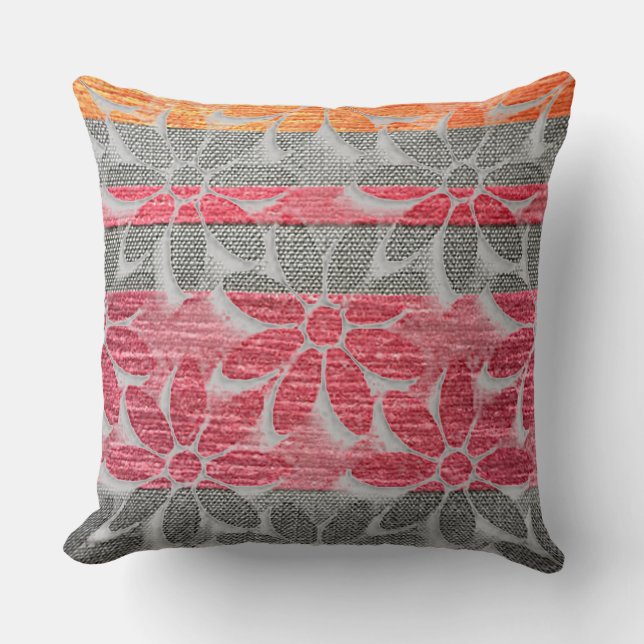 Coussin Tri-Color Daisy Imprimer Coton Jeu d'Oreiller (Recto)