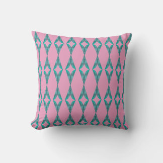 Coussin Triangels Turquoise Motif géométrique Magenta