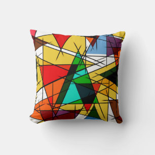 Coussin Triangle Coloré Géométrique Moderne
