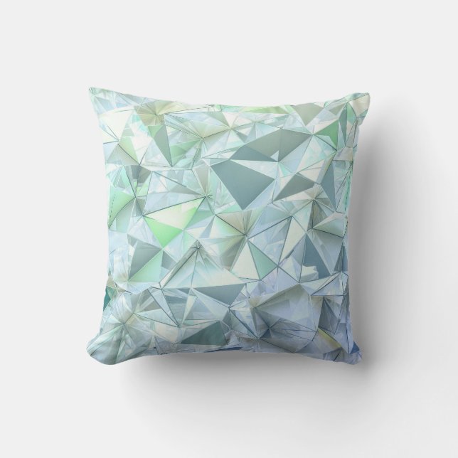 Coussin Triangle cristal 3D, rendu illustratif. (Recto)