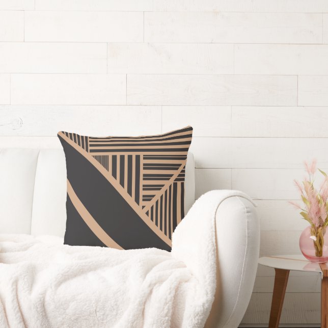 Coussin Triangle en tan et noir (Canapé)
