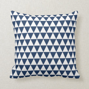 Coussin Triangle géométrique Motif bleu marine