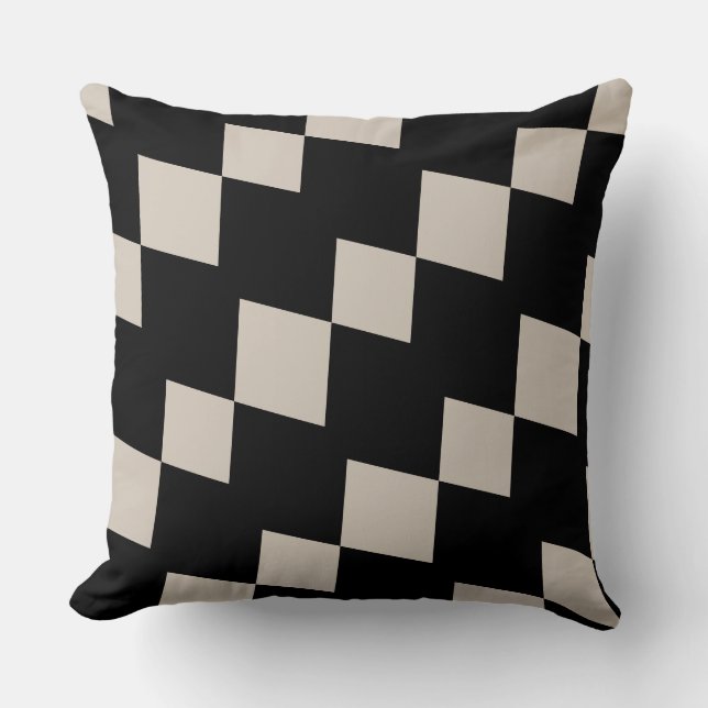 Coussin Triangle géométrique noir et ivoire Cuisine modern (Recto)