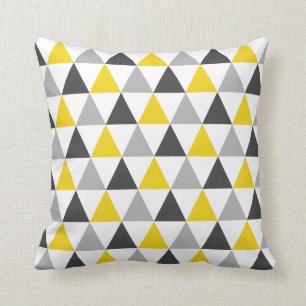 Coussin Triangle gris et jaune Motif à lancer de l'oreill