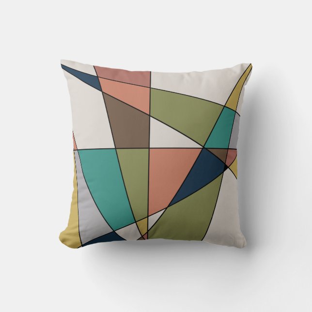 Coussin Triangle moderne du milieu du siècle Abstrait (Recto)