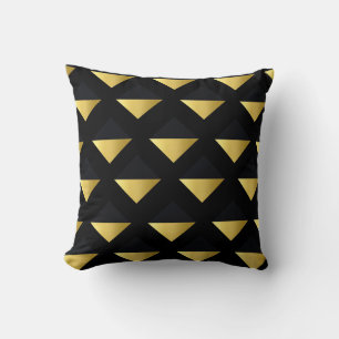 Coussin Triangle or et noir