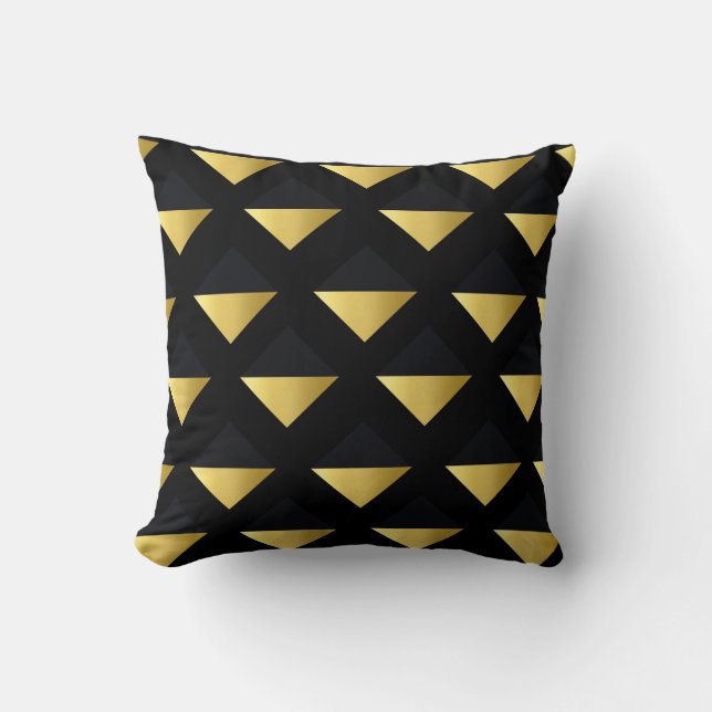 Coussin Triangle or et noir (Recto)