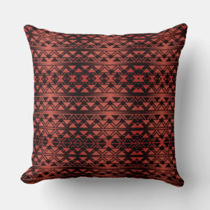 Coussin Triangle Tribal ZigZag sur saumon foncé dégradé