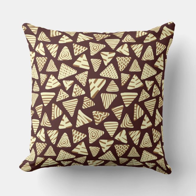 Coussin Triangles 240121 - Nuances de Chocolat (Recto)