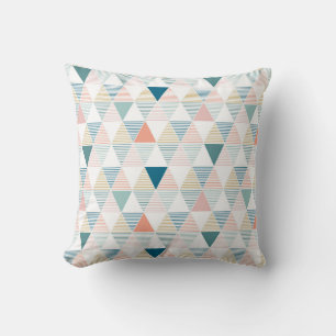 Coussin Triangles colorés avec motif rayé